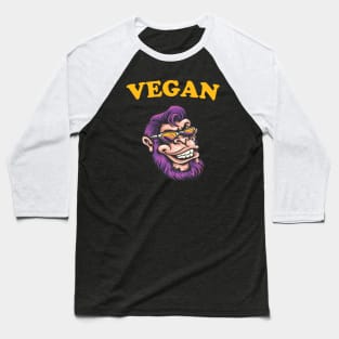 Vegan Monkey vegeterian Lifestyle Baseball T-Shirt